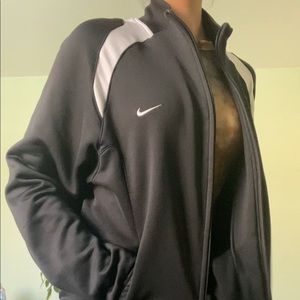 black and white dri fit nike zip up